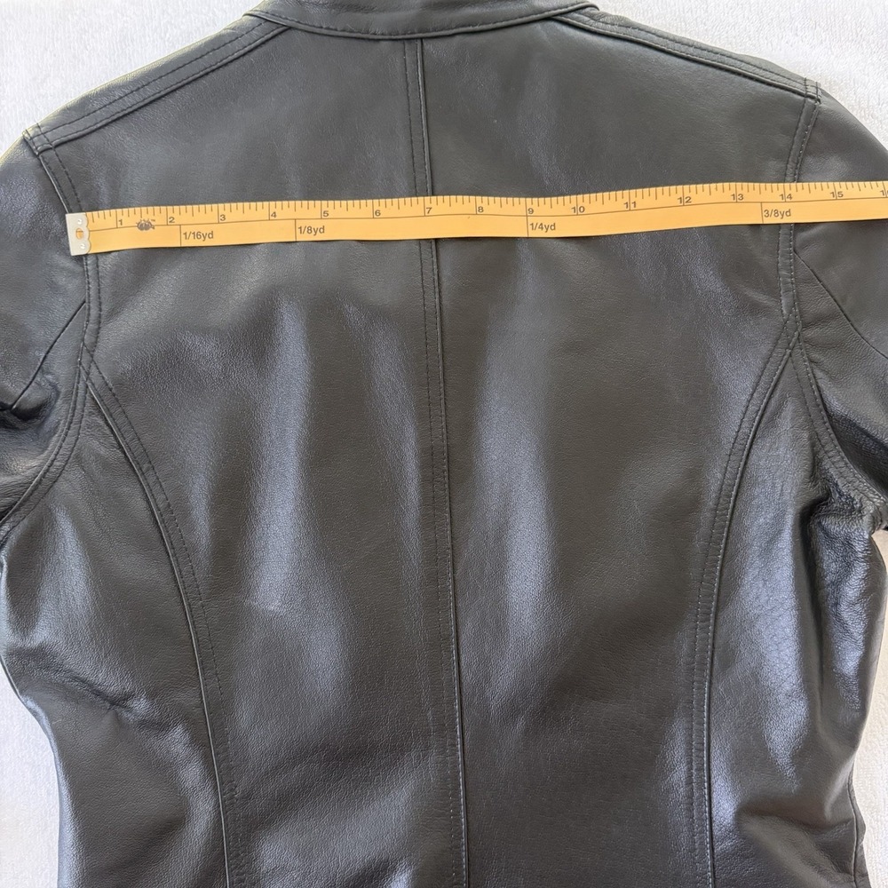 Y2k Vintage Rampage 100% Leather Jacket Size Medium Black Moto Chic Biker Baddie - Picture 15 of 16